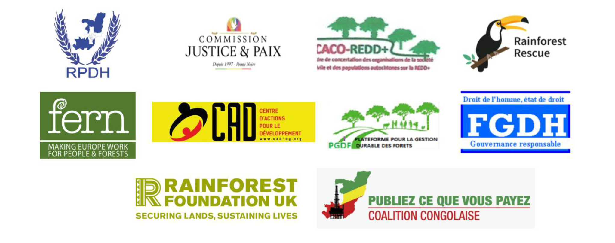 Logos organisations déclaration commune Conkouati