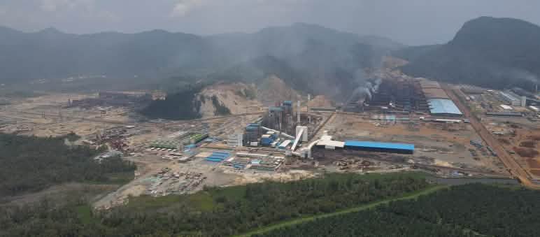 L’accident s’est produit dans le parc industriel de Morowali, aux Célèbes Vue aérienne du parc industriel de Morowali IMIP (Indonesia Morowali Industrial Park) au Sulawesi central en Indonésie